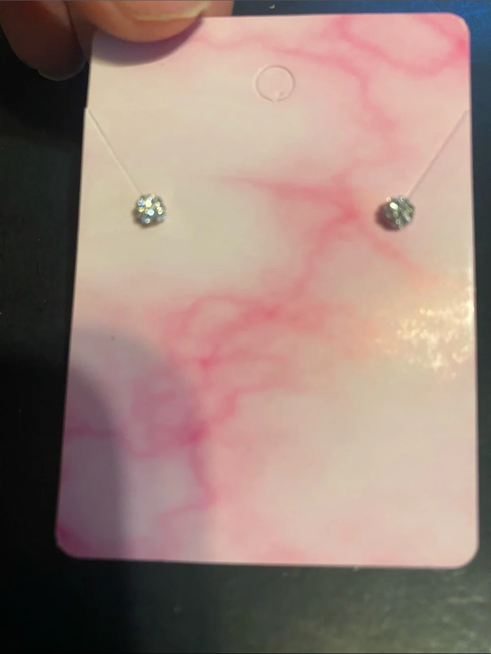 Delicate Pink Stone and Clear Crystal Stud Earring Set